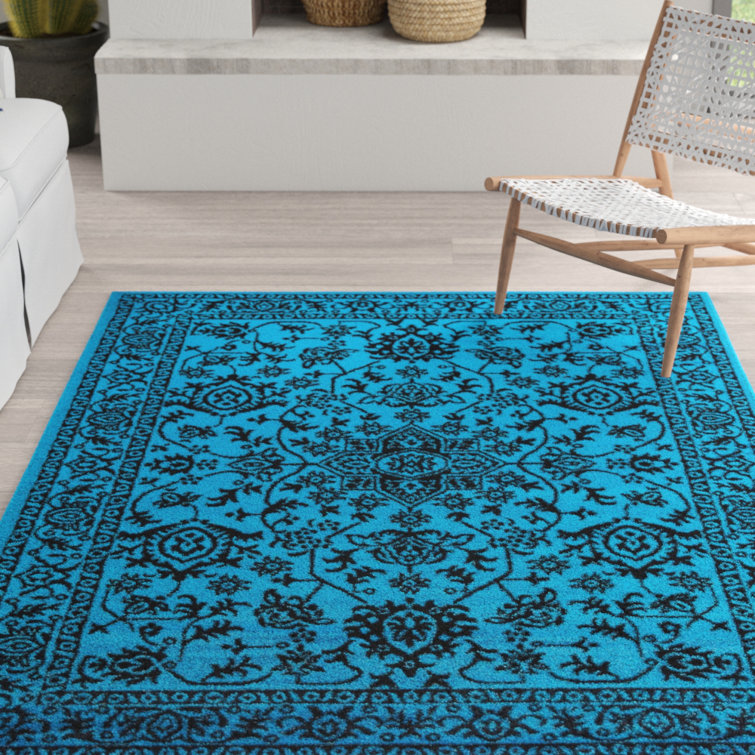 Rosalind Wheeler Newfane Tufted Teal Rug & Reviews Wayfair.co.uk